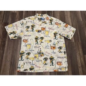 AFTCO Men's XL Hawaiian Style Shirt Short‎ Sleeve, Swordfish Margarita Fiesta